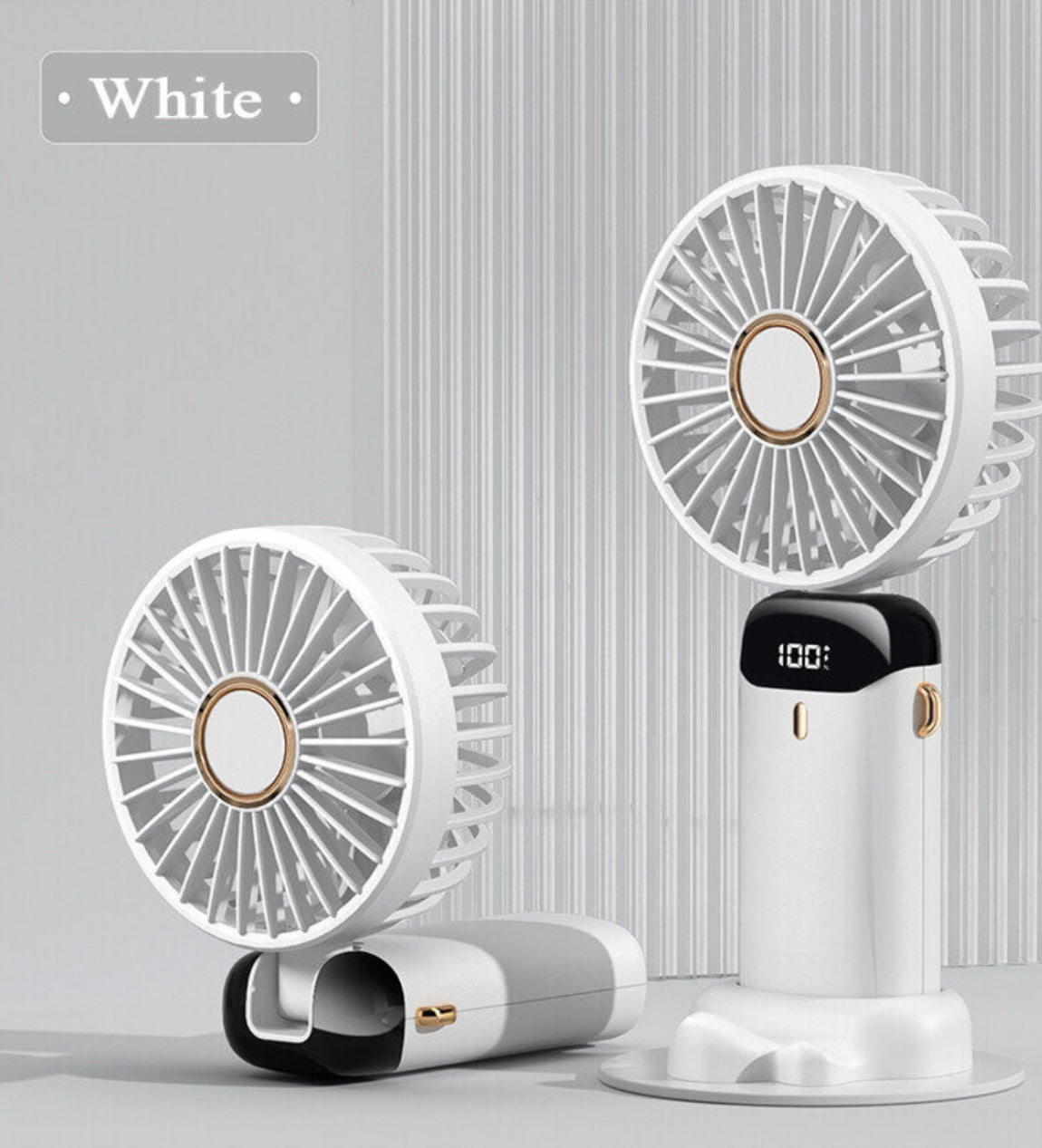 Led digital foldable handheld fan