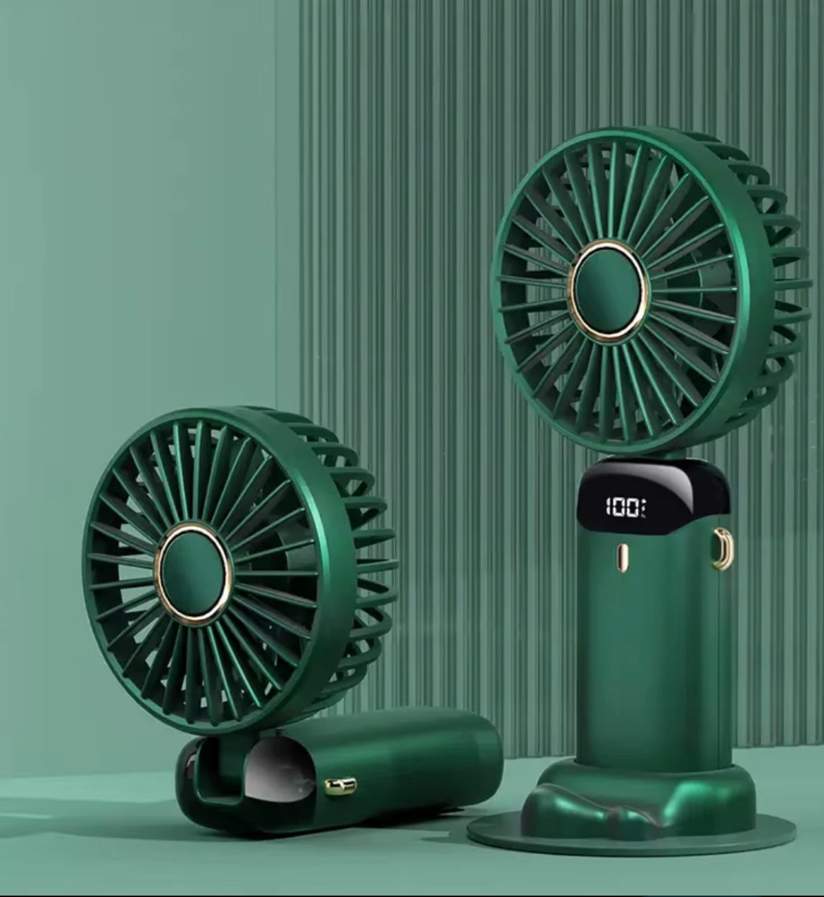 Led digital foldable handheld fan