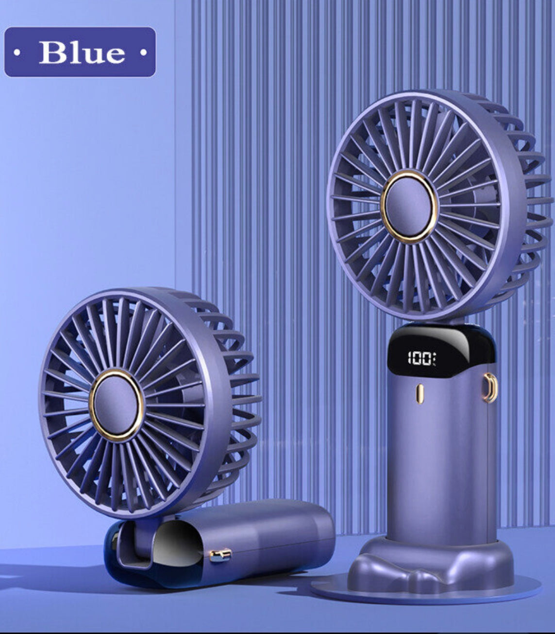 Led digital foldable handheld fan